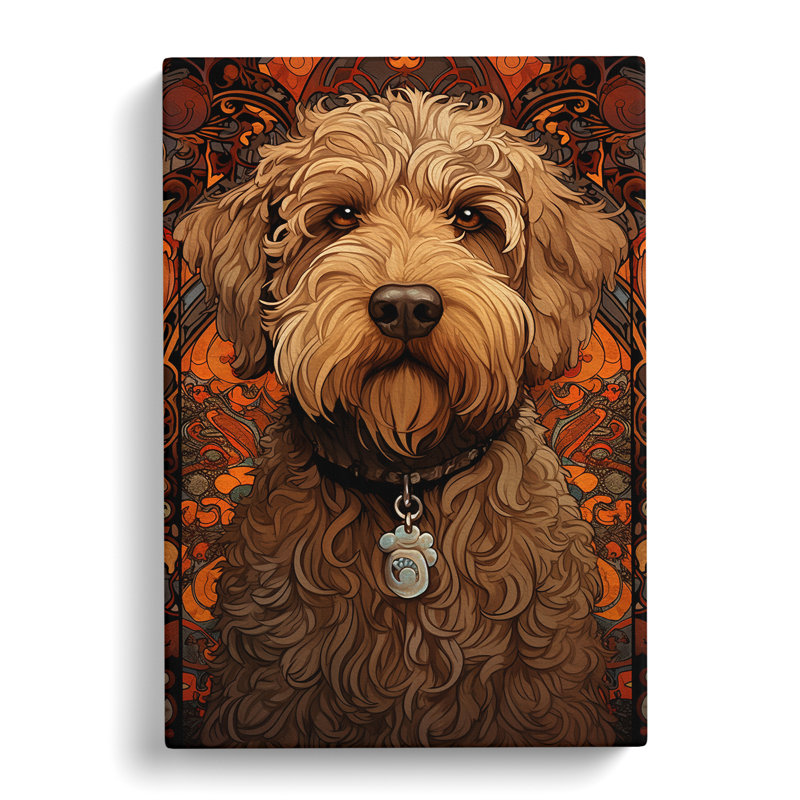 Labradoodle Deco - Wrapped Canvas, 50cm H x 35cm W x 3cm D