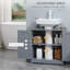 Armoire de salle de bain sous le lavabo avec 2 portes et tablette, meuble-lavabo à piédestal, gris