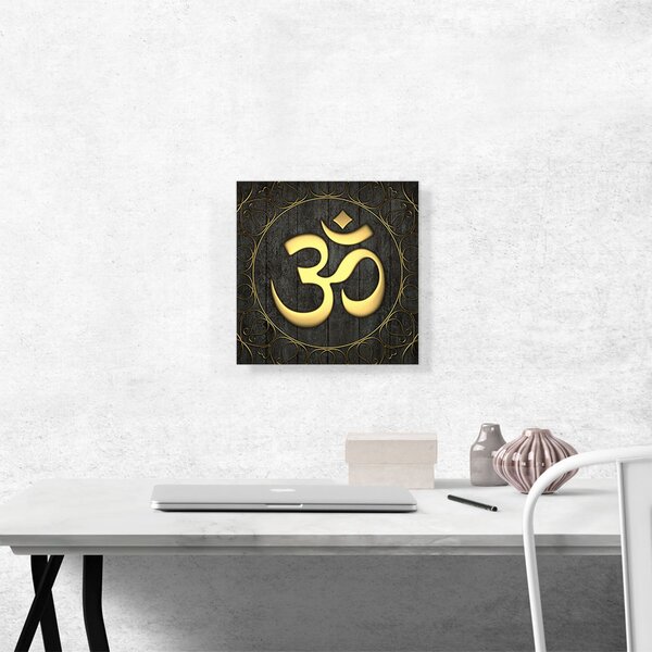 ARTCANVAS Om Sacred Hindu Religious Symbol - Wrapped Canvas Graphic Art ...