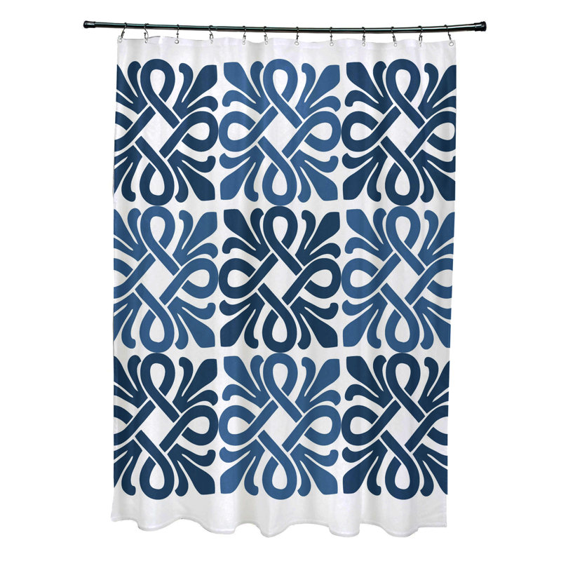 Rideau de douche simple Milnor, bleu