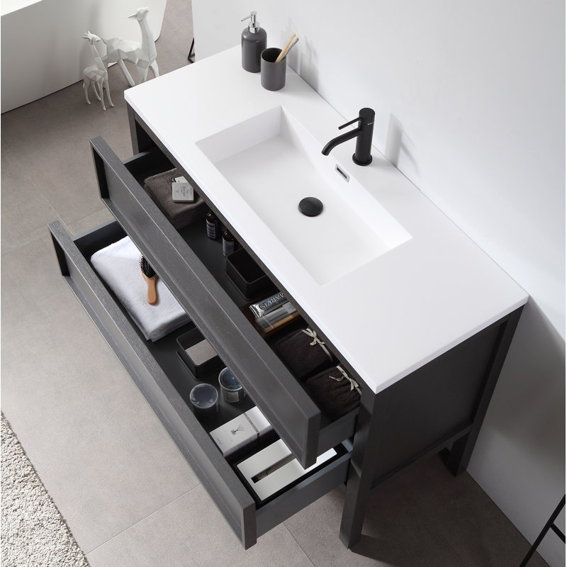 Meuble-lavabo de 48 po Gonzalo, Anthracite