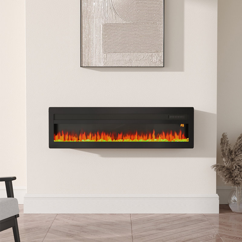 tempered glass panel Electric Fireplace, 38.6cm H x 127cm W x 14.6cm D