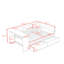 Lit plateforme à deux tiroirs en bois avec tablettes de rangement et station de charge-106813619-106813620
