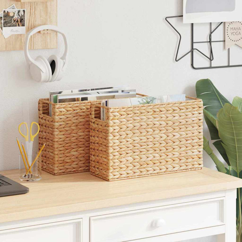 Bloomsbury Market Steel and Water Hyacinth Decorative Basket