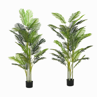 Palmier artificiel 78,5 "avec pot, ensemble de 2