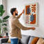 Geometric Leaf Grid Mid-Century - Wrapped Canvas-1712460853-1712460861