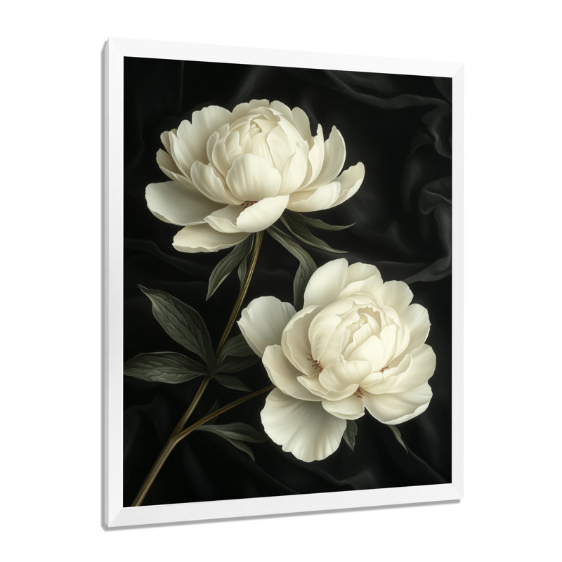 Barris - Floral Wall Art, H 32 po x l 16 po, Reproduction encadrée d'une seule photo, Blanc