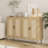 Rattan Sideboard Buffet Cabinet with Power Outlet & 4 Doors-1440281363