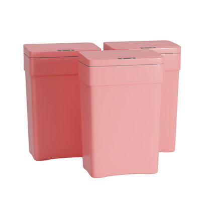 thumbnail image 2 of PIKAQTOP 13 Gal Touchless Sensor Trash Can – Stainless Steel, Automatic (Red) 2 of 6