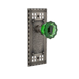 Craftsman Plate with Crystal Emerald Door Knob