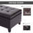 HOMCOM 51" Ottoman Storage Bench, Faux Leather Storage Chest With Lift Top, Tufted Ottoman With Storage For Living Room, Entryway, Dark Brown-638112809