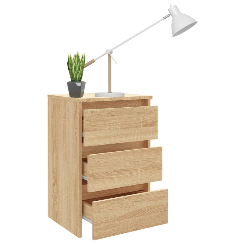 Cowlic Bed Cabinet 40x35x62.5 cm Engineered Wood, Sonoma Oak, 1