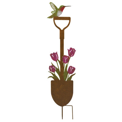Rustic Shovel Metal Garden Flower Stake