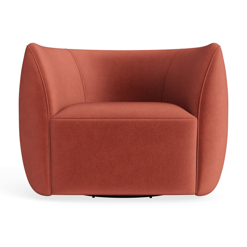 MTO - Council Swivel Lounge Chair, Tomato Velvet