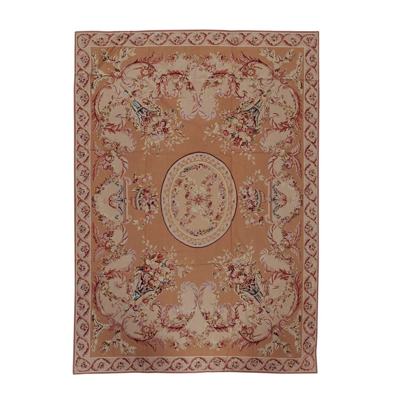 Tapis crème / beige de haute qualité noué à la main