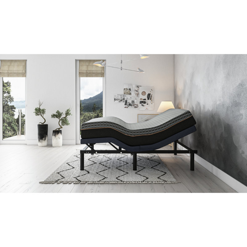 Base de lit pour très grand lit réglable Bt2000 - réglable en hauteur avec tête et pieds, 31 pieds, réglage de la hauteur de 14,87 po, flash intégré, largeur 82,07