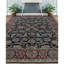 Tapis noir et rouge de haute qualité noué à la main Trinity