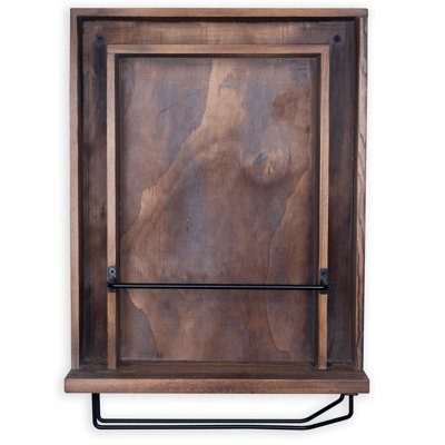 3 Bottle Solid Wood Wall Mounted Wine Bottle & Glass Rack in Dark Brown by Rustic State