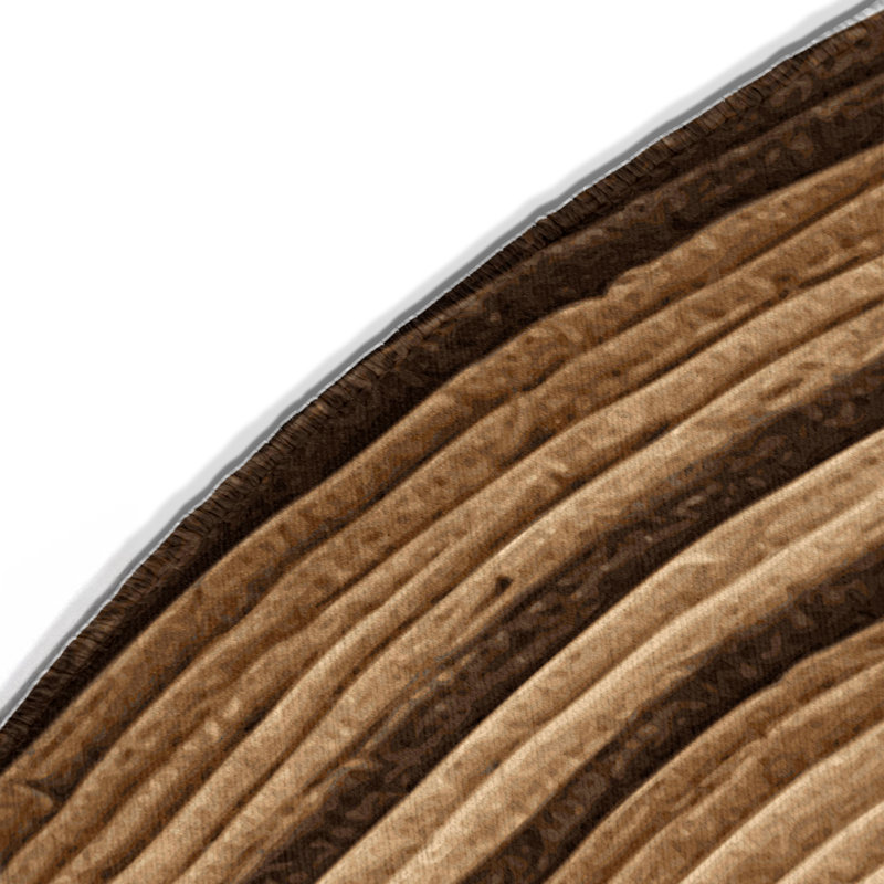 Nature Brown Indoor and Outdoor Area Rug, Round 5'