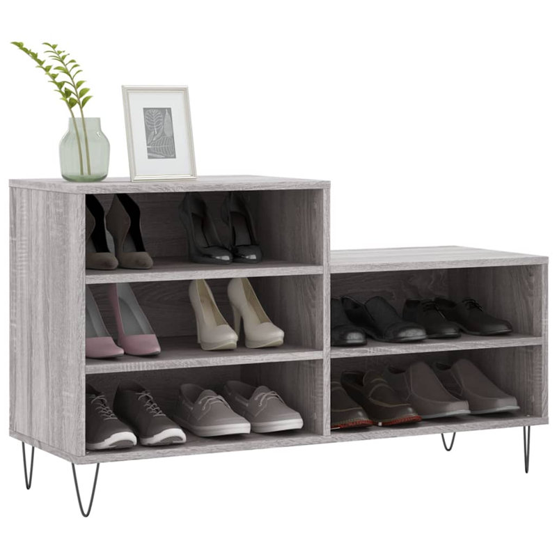 10 Pair Shoe Storage Cabinet, Grey Sonoma