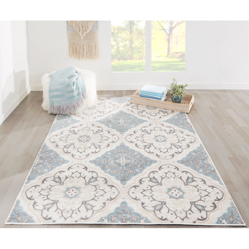 Tapis bleu Kinsley, Rectangle 7 pi 10 po x 9 pi 10 po
