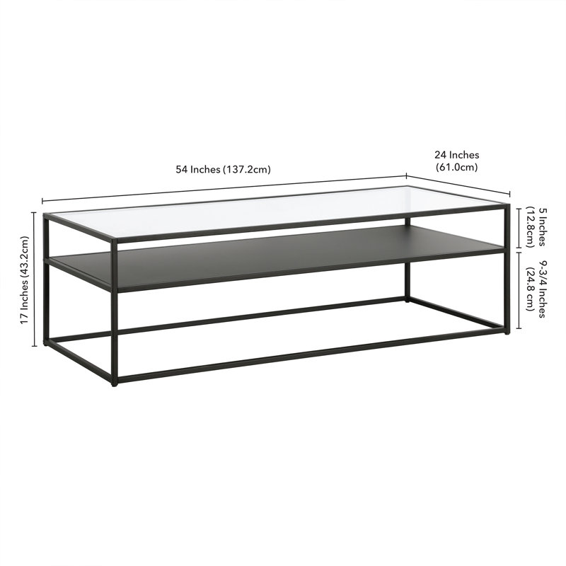 Frame Coffee Table with Storage, 17" H x 46" x 20" D