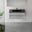 Meuble-lavabo flottant 48 po avec lavabo, meuble-lavabo mural moderne avec lavabo à quartz noir et tiroirs à fermeture en douceur, gris ciment ciment EDI-120566097-120566098