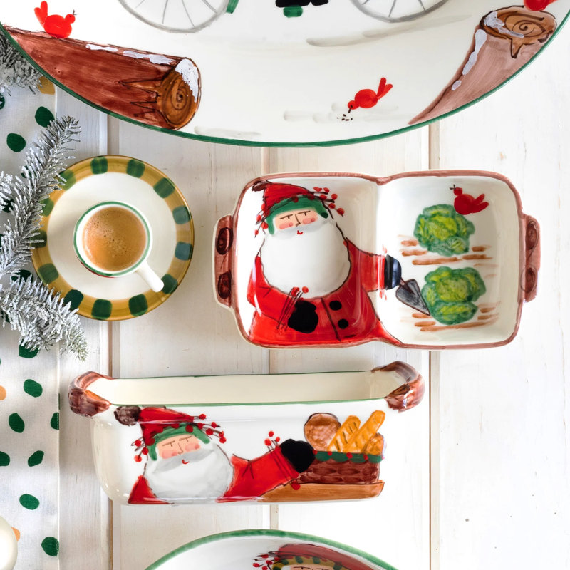 Old St. Nick Terra Bianca Divided Serving Dish