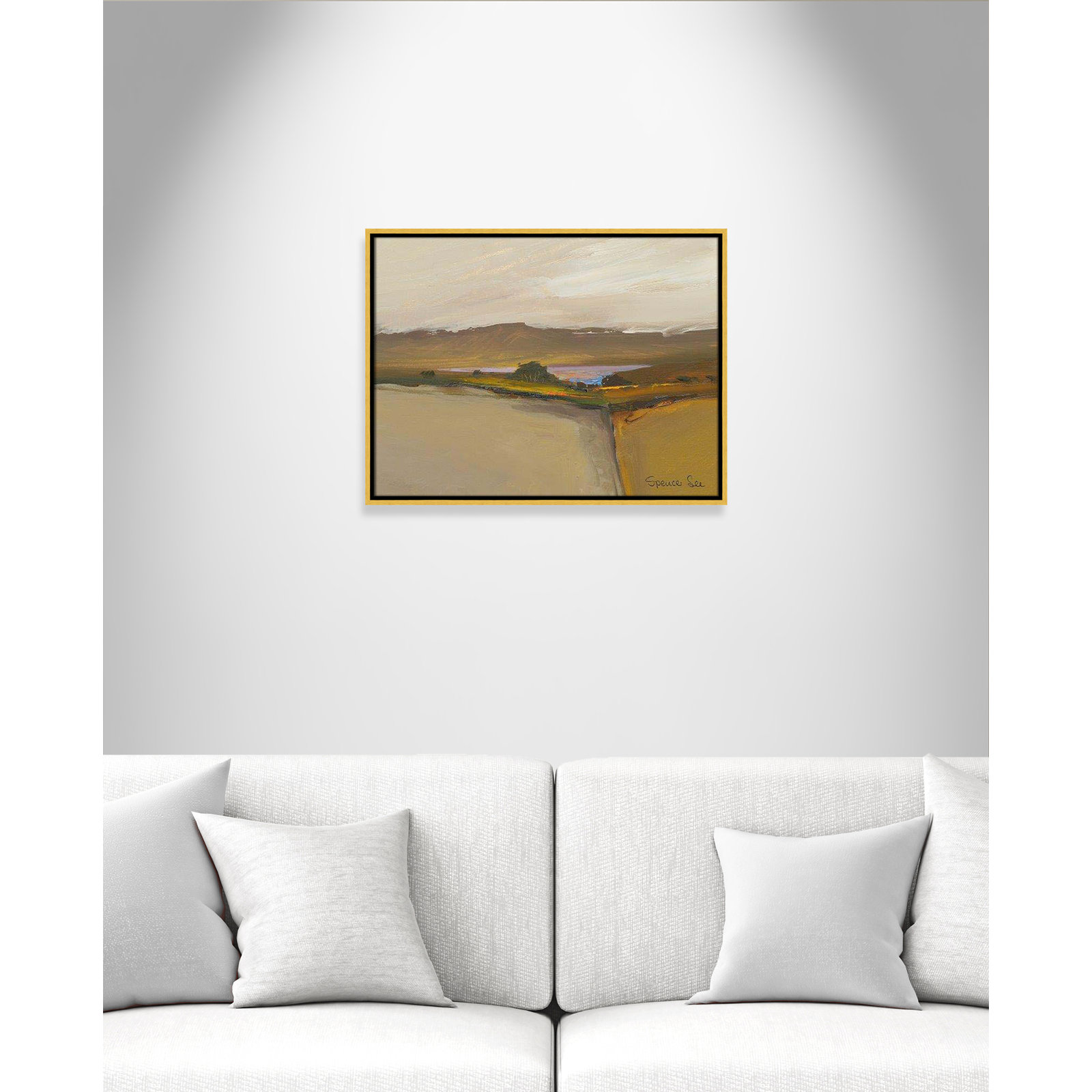 Heaven And Earth IV by Spencer Lee, 19.5'' H x 25.5'' W x 2'' D, Gold Framed