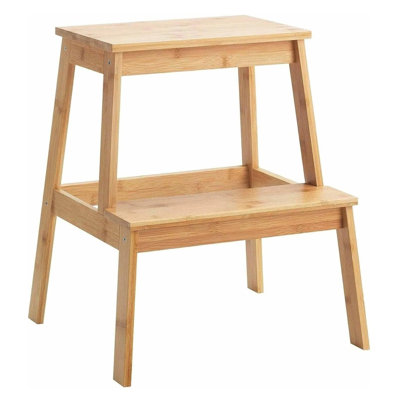 2 - Step Bamboo Lightweight Folding Step Stool