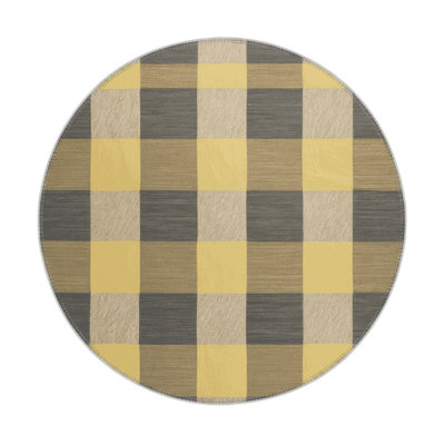 Tapis d'intérieur et d'extérieur à carreaux brun