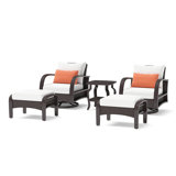 Barcelo 5 Piece Rattan Conversation Set with Cushions
