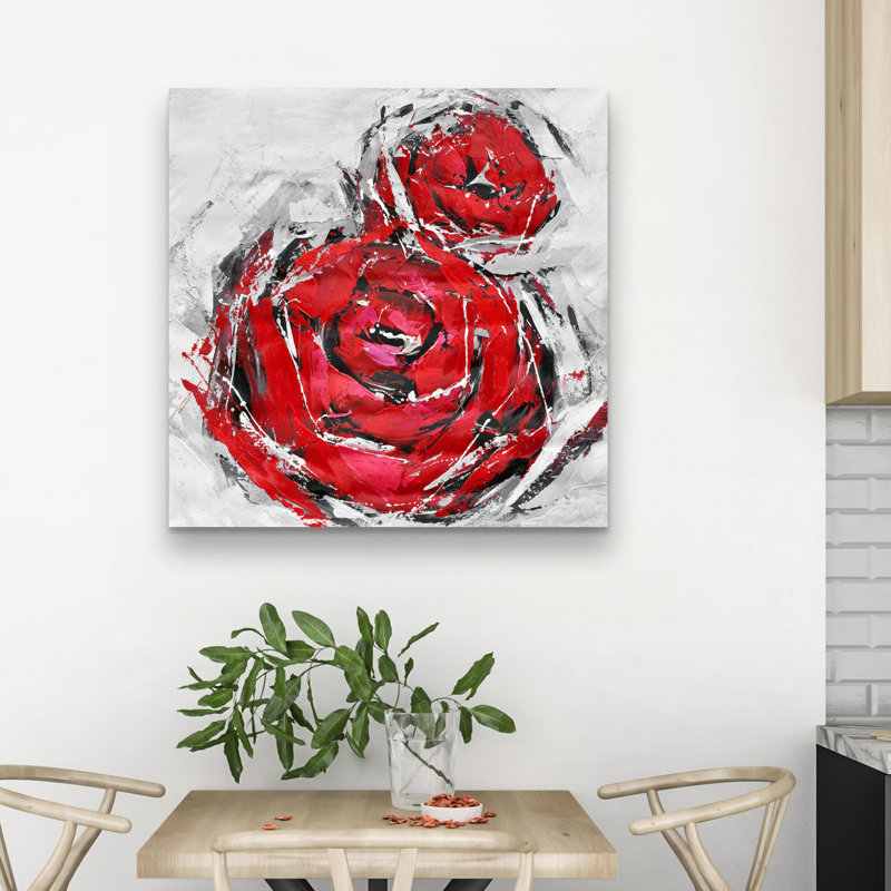 Abstract roses - 32"x32" art on canvas