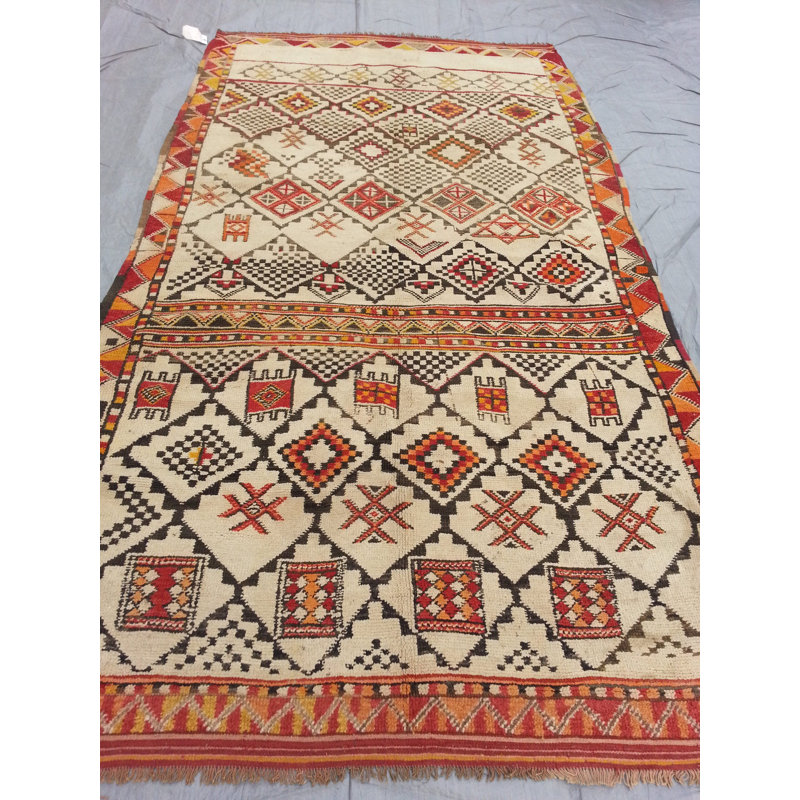Tapis berbère rétro en laine à motif géométrique marocain