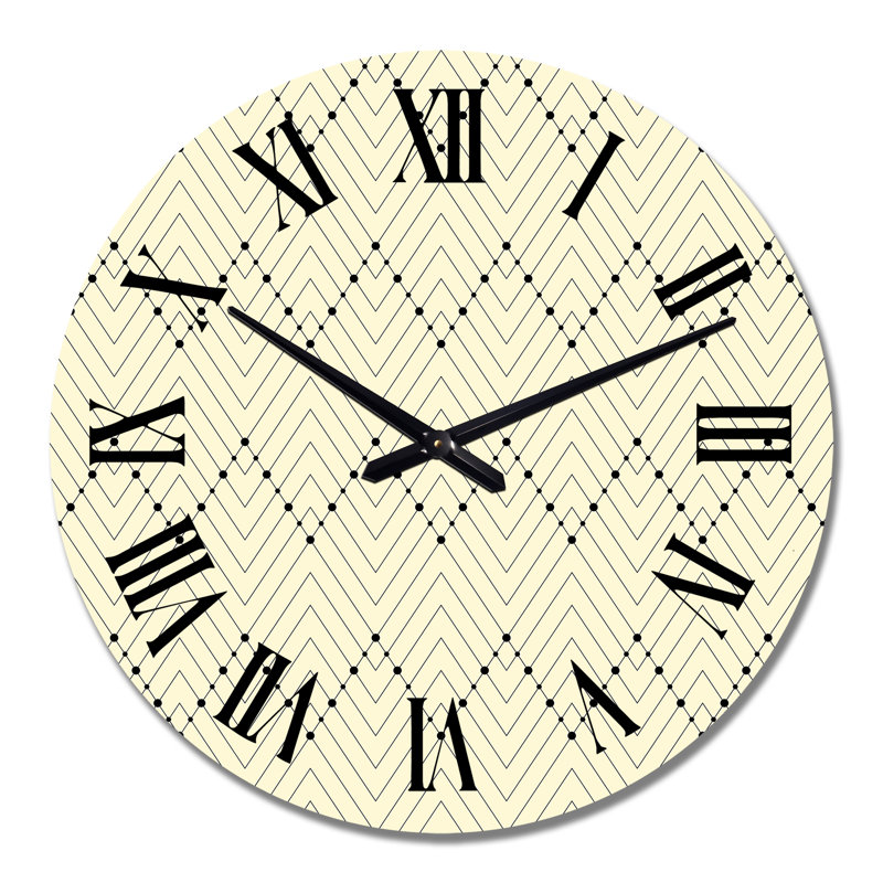 Horloge murale beige à motif de triangles triangulaires, Moyen