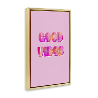 Cadre flottant rétro rose et orange Good Vibes, design par Pooja Dave