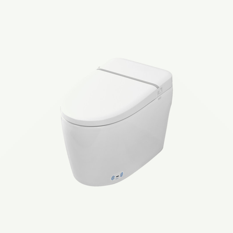 Smart Toilet Bidet Combo With Foot Sensor Open Cover/Seat, Self-Cleaning Nozzle, Heated Seat, Night Light, Knob Control, Power Outage Flushing, Soft Close, Auto Flush, With Remote Control