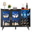 Armoire à vin, armoire à café avec 9 porte-bouteilles de vin, buffet moderne avec porte-verre