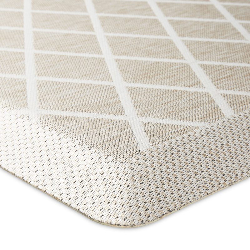 Beige Diamond Pattern Anti-Fatigue Kitchen Mat 19.6" x 32"