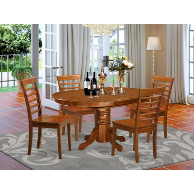 Emmaline Butterfly Leaf Rubberwood Solid Wood Dining Set by Alcott Hill