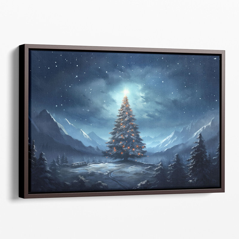 Painterly Christmas Sky, reproduction d'art murale, H 40 po x l 60 po x P 1,25 po, Toile tendue