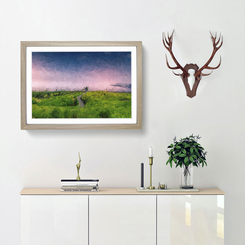 Driving Through Tenerife in Abstract - Picture Frame Graphic Art Print, Oak Framed, 48cm H x 65cm W x 2cm D