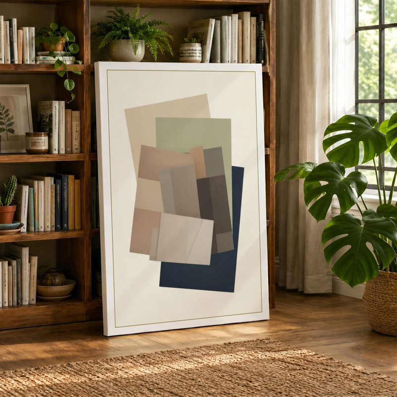 Stacked Order Minimalist - Wrapped Canvas, Sage Border, 30x20 - 76.2 x 50.8 cm