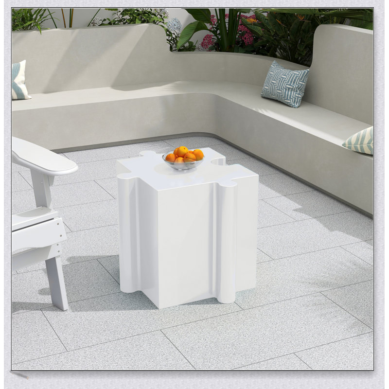 Table d'appoint casse-tête de puzzle, table MGO à bords convexes modulaires - Dispositions personnalisables pour les espaces intérieurs et extérieurs