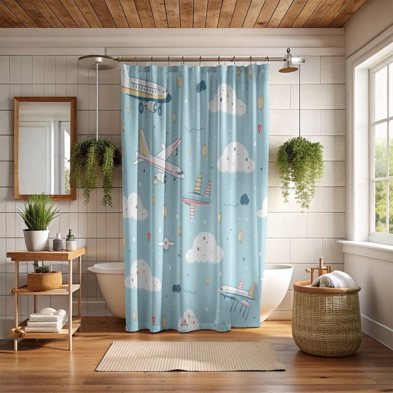 Sky Designs - Rideau de douche Premium, H 74 po x l 71 po