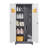 Gray Metal Lockers, Cleaning Tool Cabinets With Locking Doors, High Broom Tool Storage Cabinets, Adjustable Shelves, Large Cabinets For Kitchens, Offices, Shops.(72 Inches)-1903651505