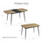 5-Piece Kitchen Dining Room Table Set 47" To 62" Extending MDF Wood Board & Metal Frame Dining Table With 4 Teddy Fabric Chairs