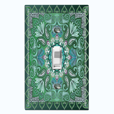 Patterned 1 - Gang Toggle Light Switch Standard Wall Plate