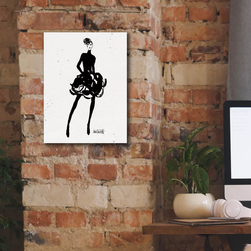 «Style Sketches 6» par Anne Tavoletti, art mural sur toile, H 16 po x l 12 po x P 0,75 po