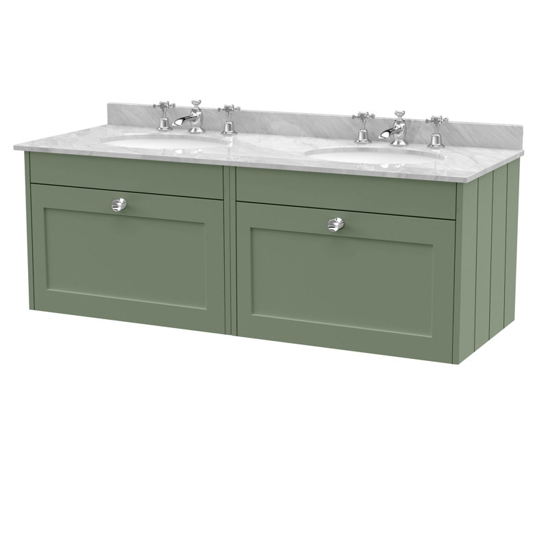 Ashwick Bathroom Vanity, Satin Green, 1220 cm, Grey